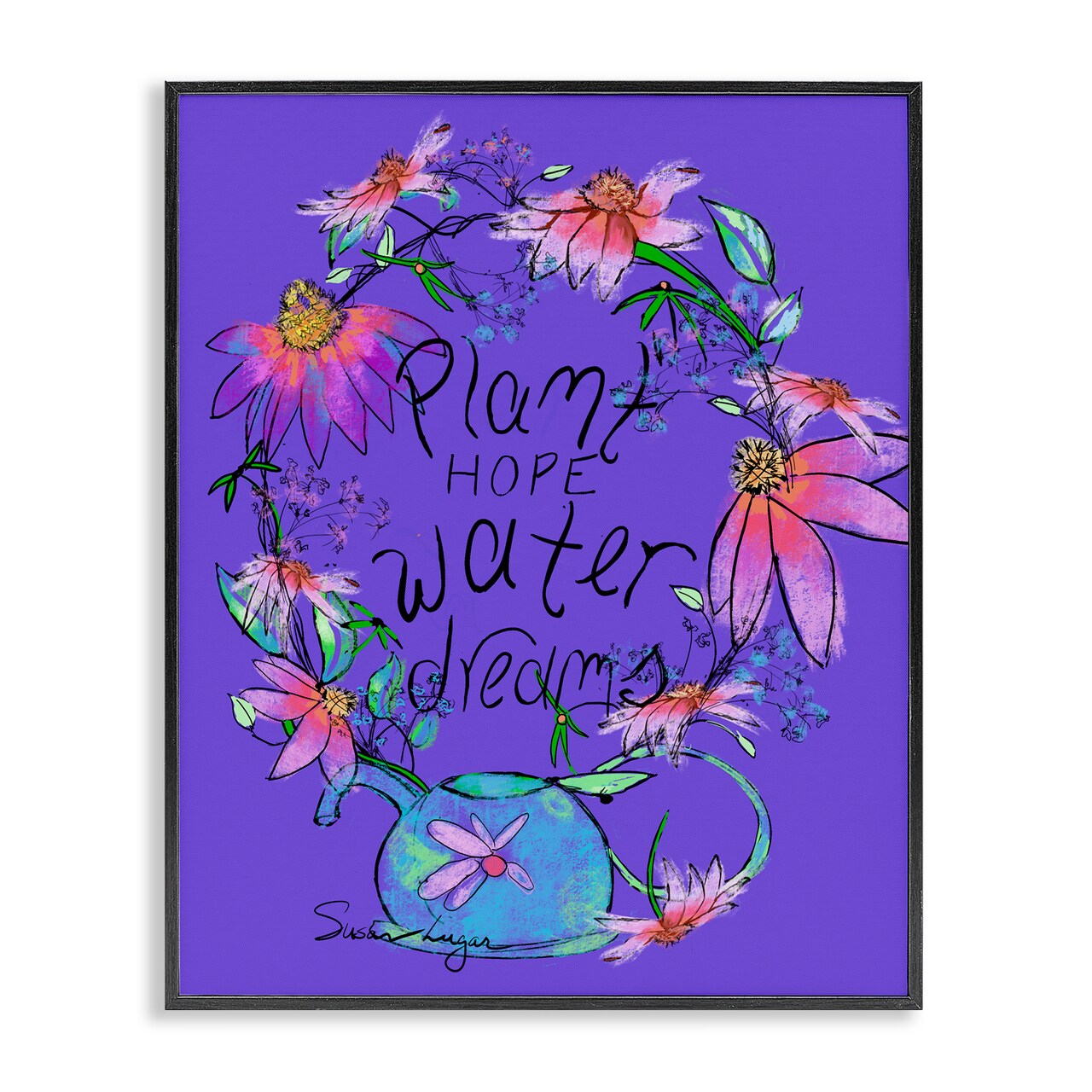 Stupell Industries Plant Hope Water Dreams Framed Giclee, design by Susan Lugar
